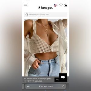 PEARL BEADED TOP Showpo